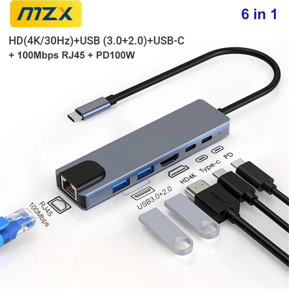 MZX  ƮϿ ũ ̼, USB C  Ÿ 3 0 2.0 3.0 ߱, HDMI ȣȯ , й ũ ͽټ, 6 in 1